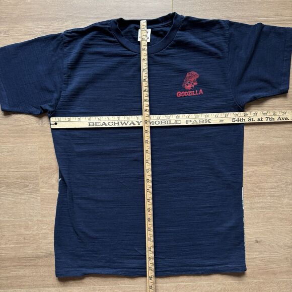 GODZILLA Toho Limited T-shirt Japanese Traditional Ukiyoe Print Navy Size L Rare - Picture 5 of 7